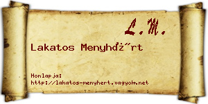 Lakatos Menyhért névjegykártya